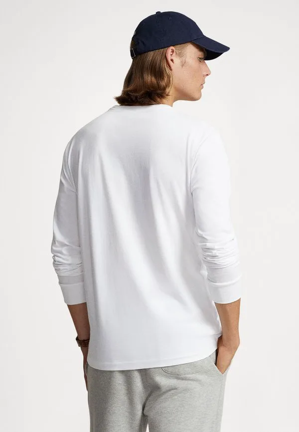 Футболка с длинным рукавом, облегающая, на заказ. Polo Ralph Lauren, White — фото 3