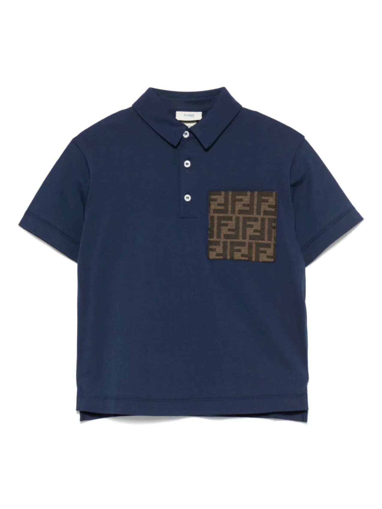 

Рубашка поло с логотипом FF Fendi Kids, синий