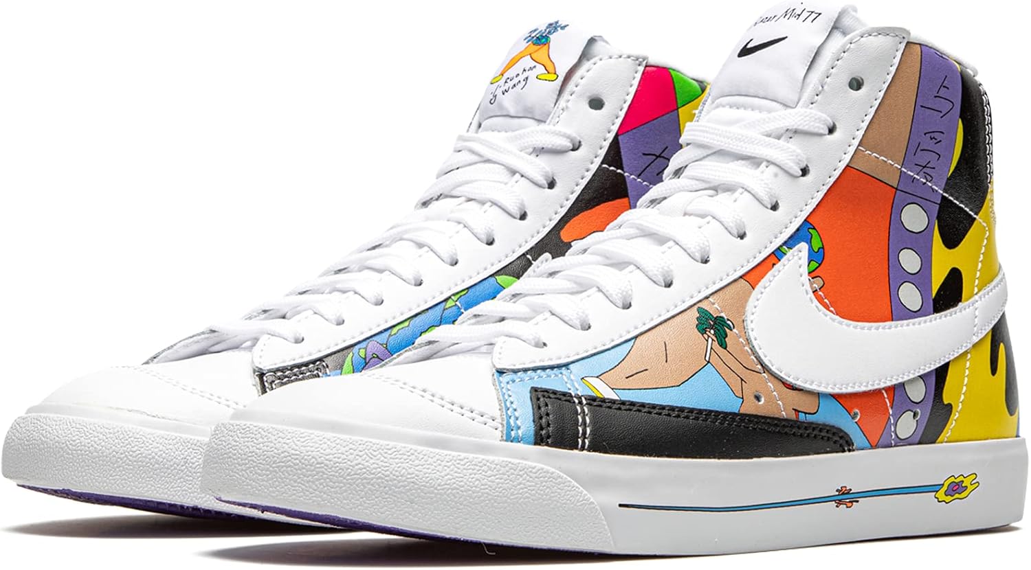 Кроссовки Nike Blazer Mid 77 Flyleather Ruohan Wang CZ3775-900, Multi-Color/Multi-Color — фото 2