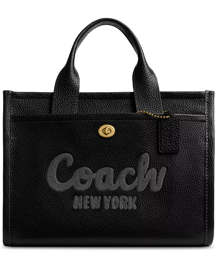 

Средняя кожаная сумка-тоут Bubble с карманами COACH, черный