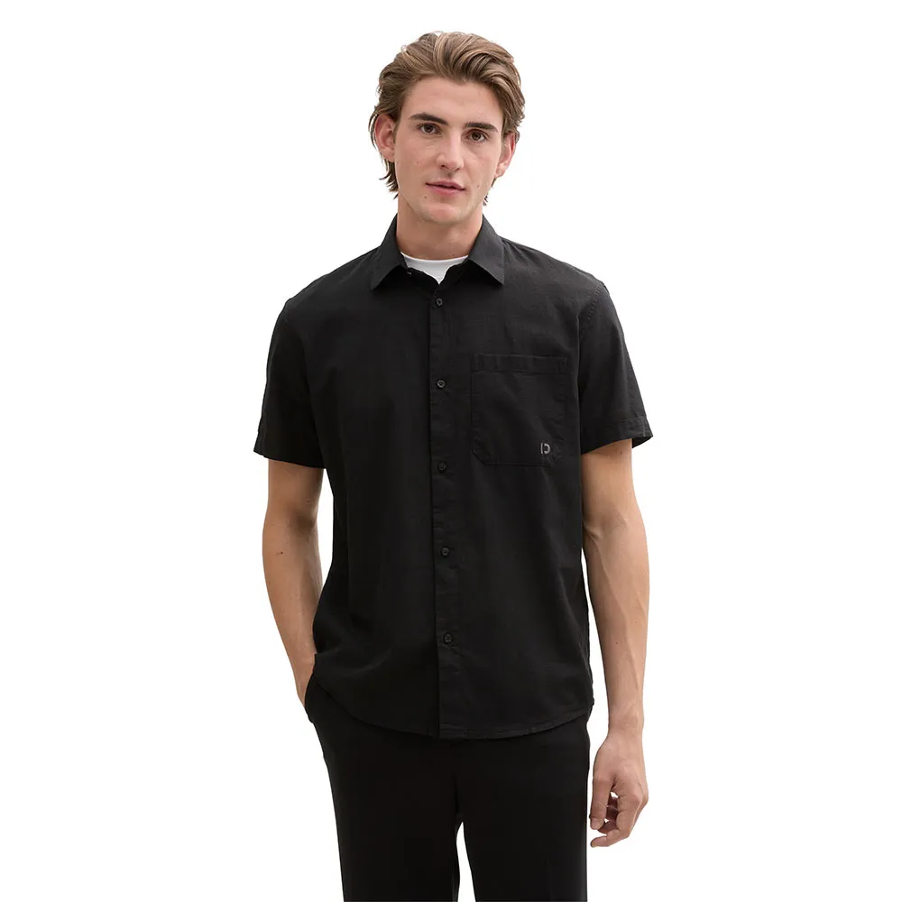 

Рубашка с коротким рукавом Tom Tailor Relaxed Slubyarn, черный