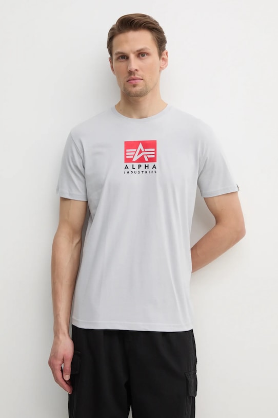 

Футболка хлопковая Satin Logo T Alpha Industries, серый