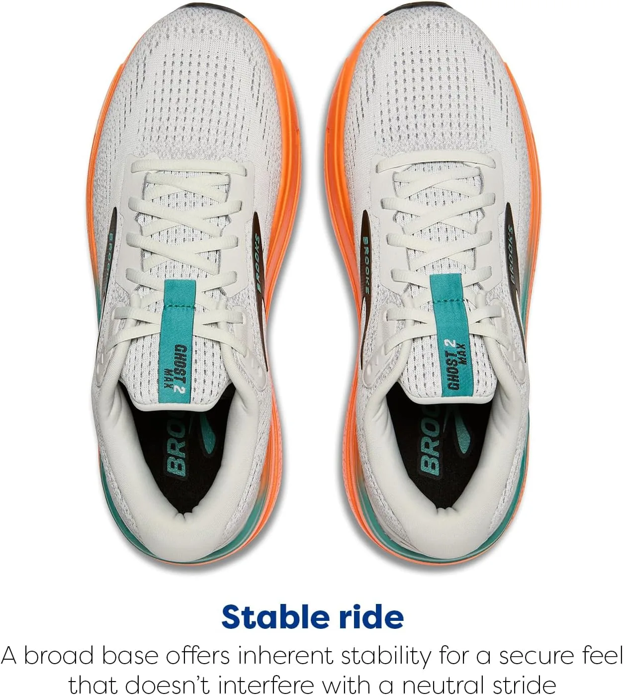 Мужские кроссовки Brooks Ghost Max 2, оранжевый/бирюзовый — фото 4