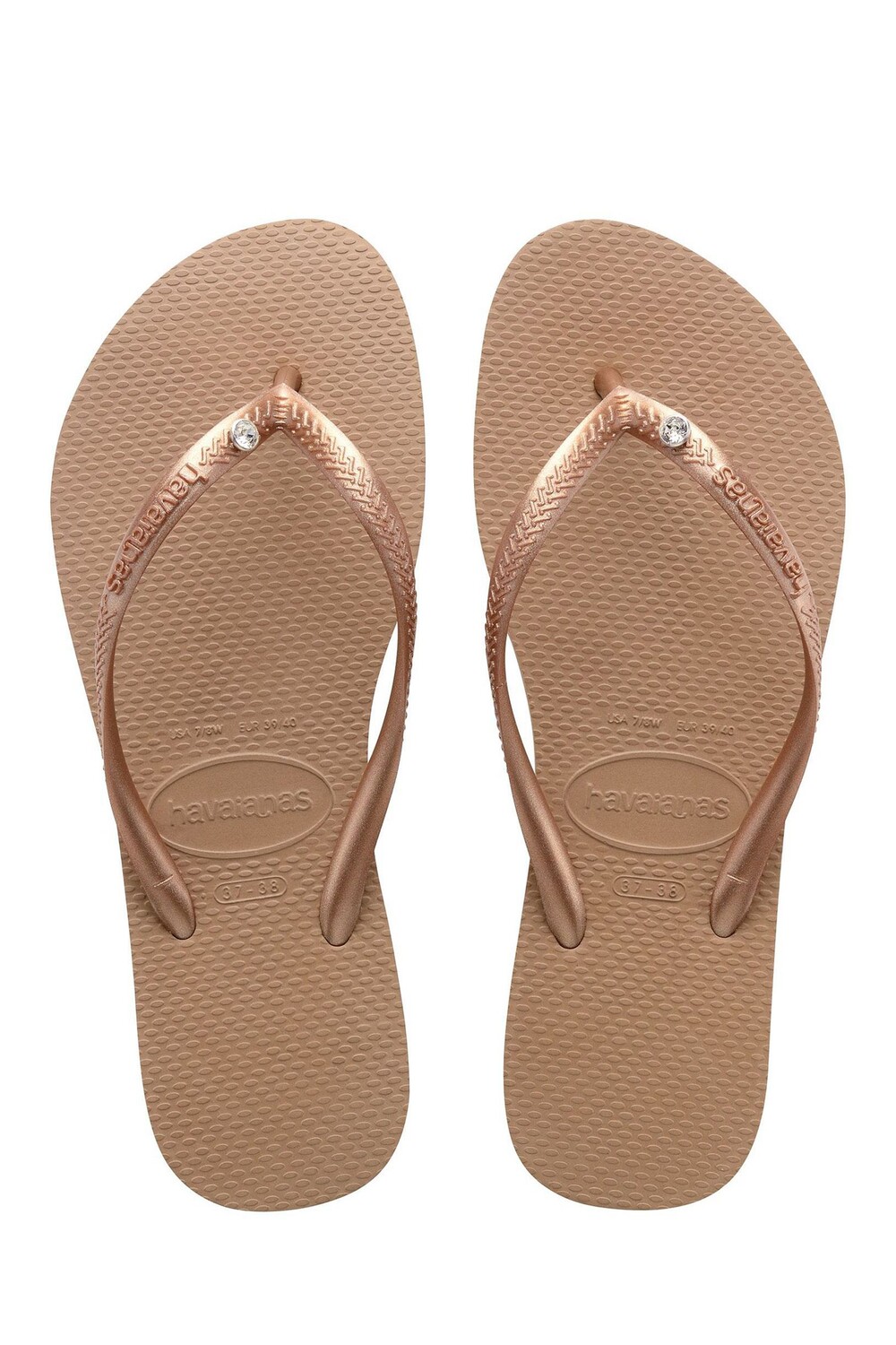 

Розовые облегающие босоножки с кристаллами Havaianas, желтый