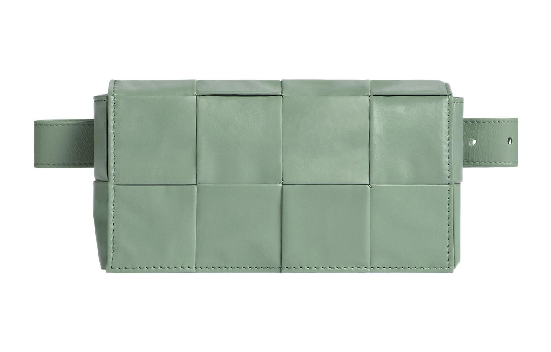 

Bottega Veneta Cassette Belt Cow Leather Box Bag, поясная сумка-косметичка для фотоаппарата, мини-кроссбоди для мужчин, Sage Green