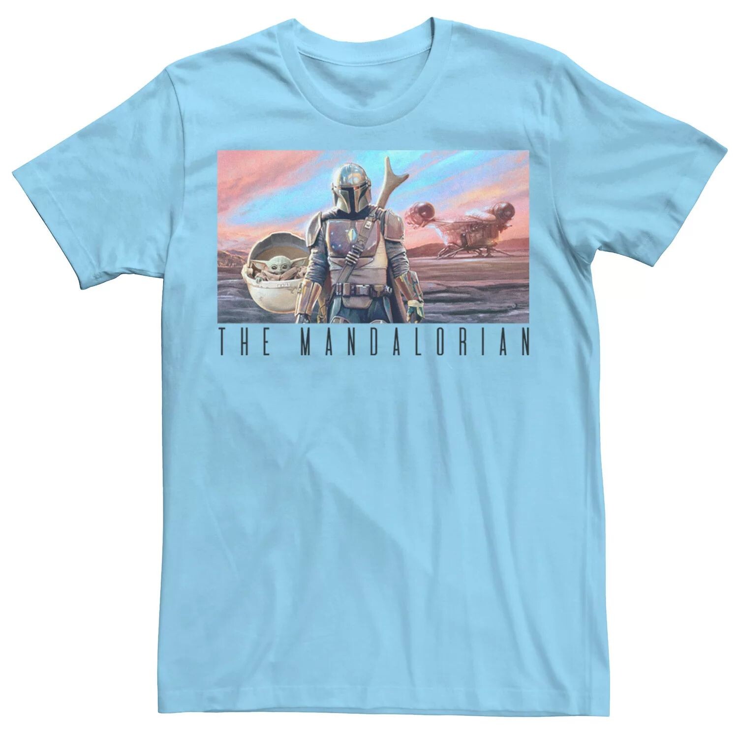 

Мужская футболка с красочным плакатом The Mandalorian Star Wars