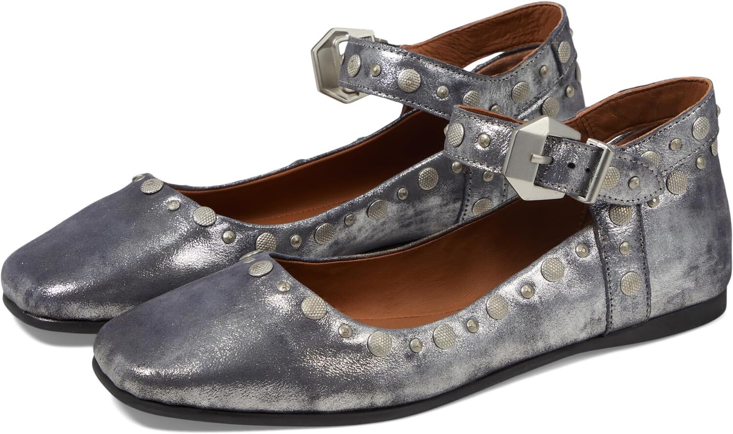 Балетки Mystic Mary Jane Flat Free People, цвет Silver Distress