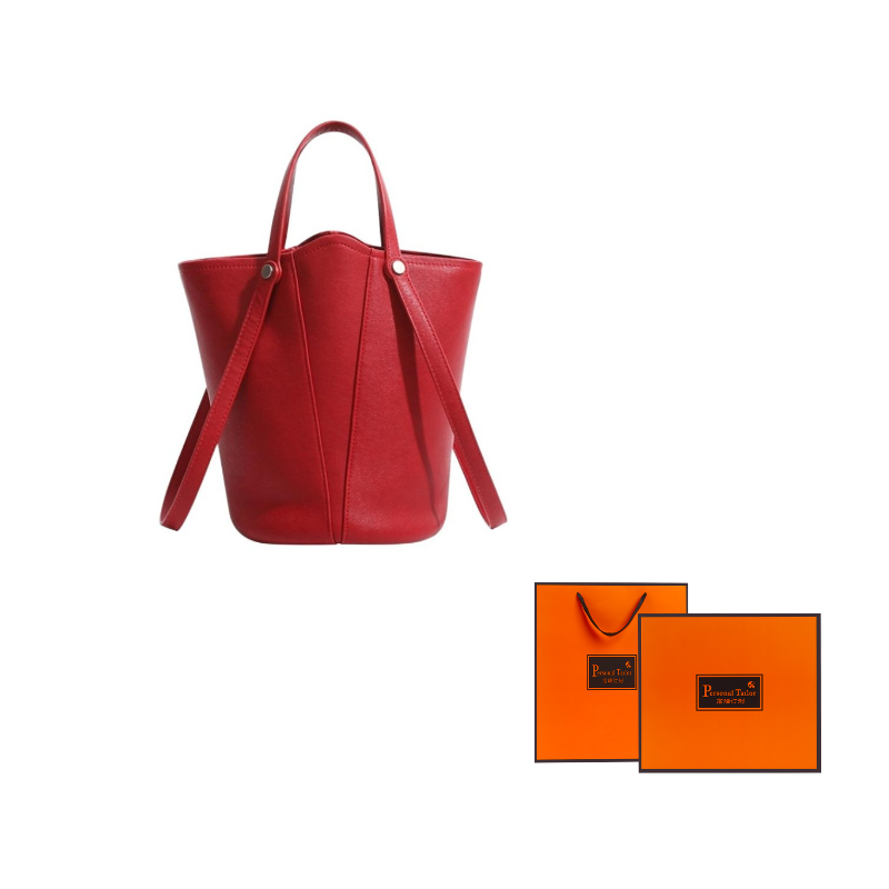 

PAYOT Сумка-ведро из искусственной кожи, сумка через плечо, кроссбоди, женская повседневная сумка красный/экрю