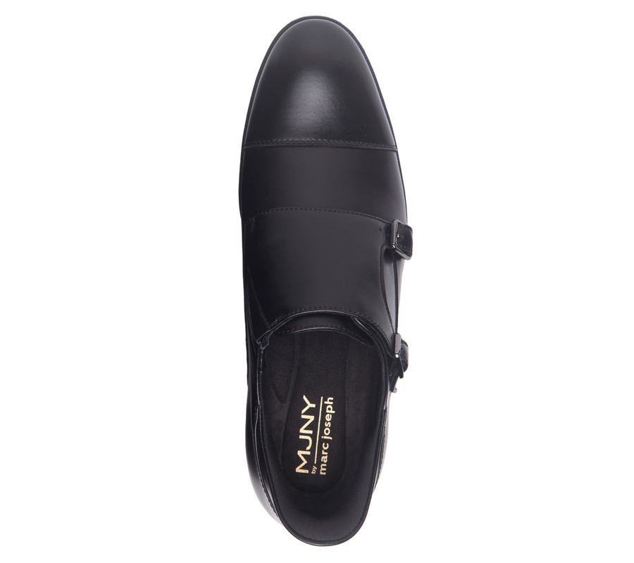 Мужские туфли-оксфорды Oliver Street Hands-Free Slip-On Double Monk Dress Oxfords Marc Joseph New York, Black napa leather — фото 3