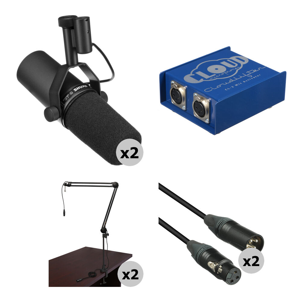 

Двойные вещательные микрофоны Shure SM-7B с комплектом Cloudlifter CL-2