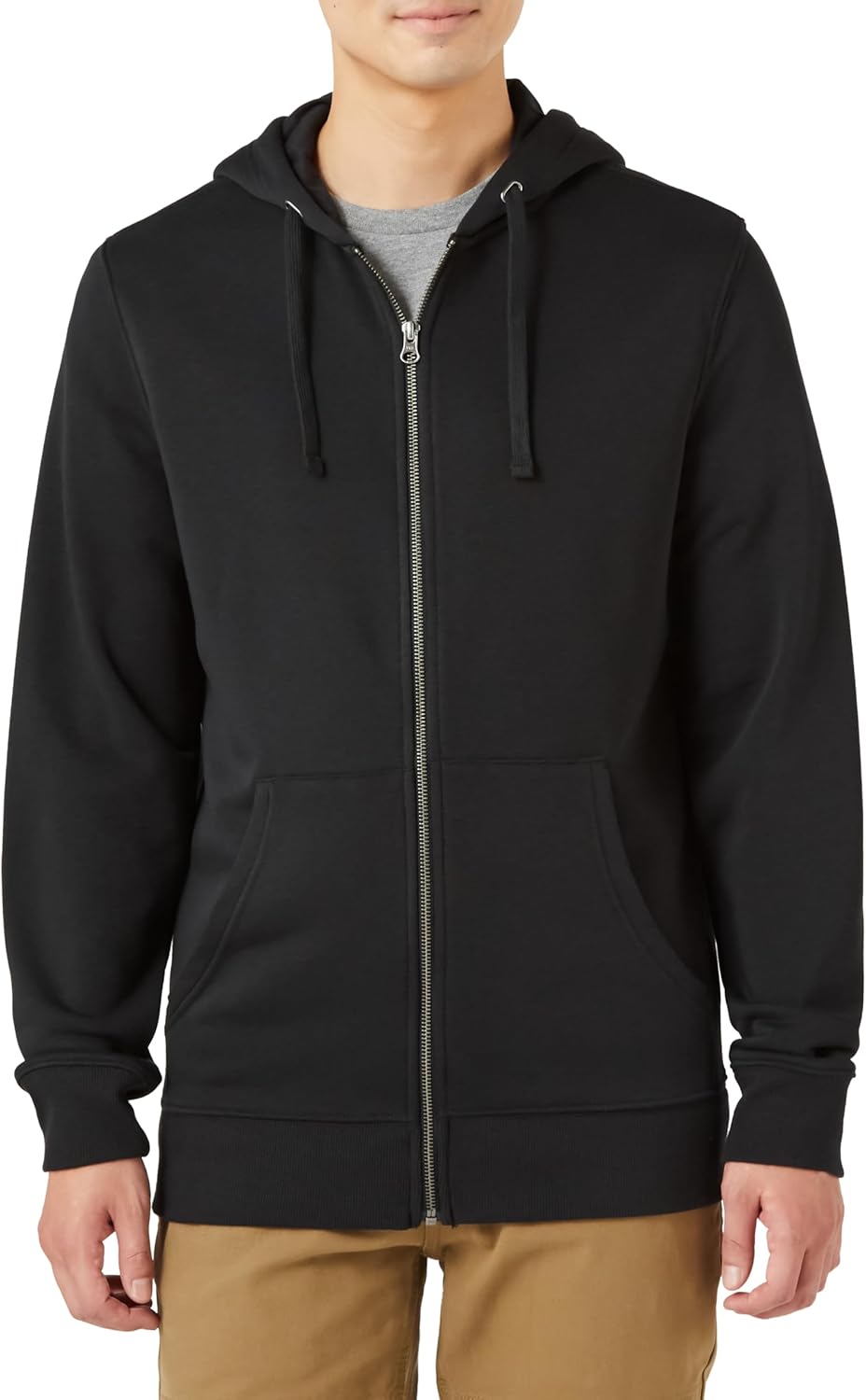 

Мужская толстовка с длинным рукавом на молнии из французского махрового трикотажа Amazon Essentials, черный