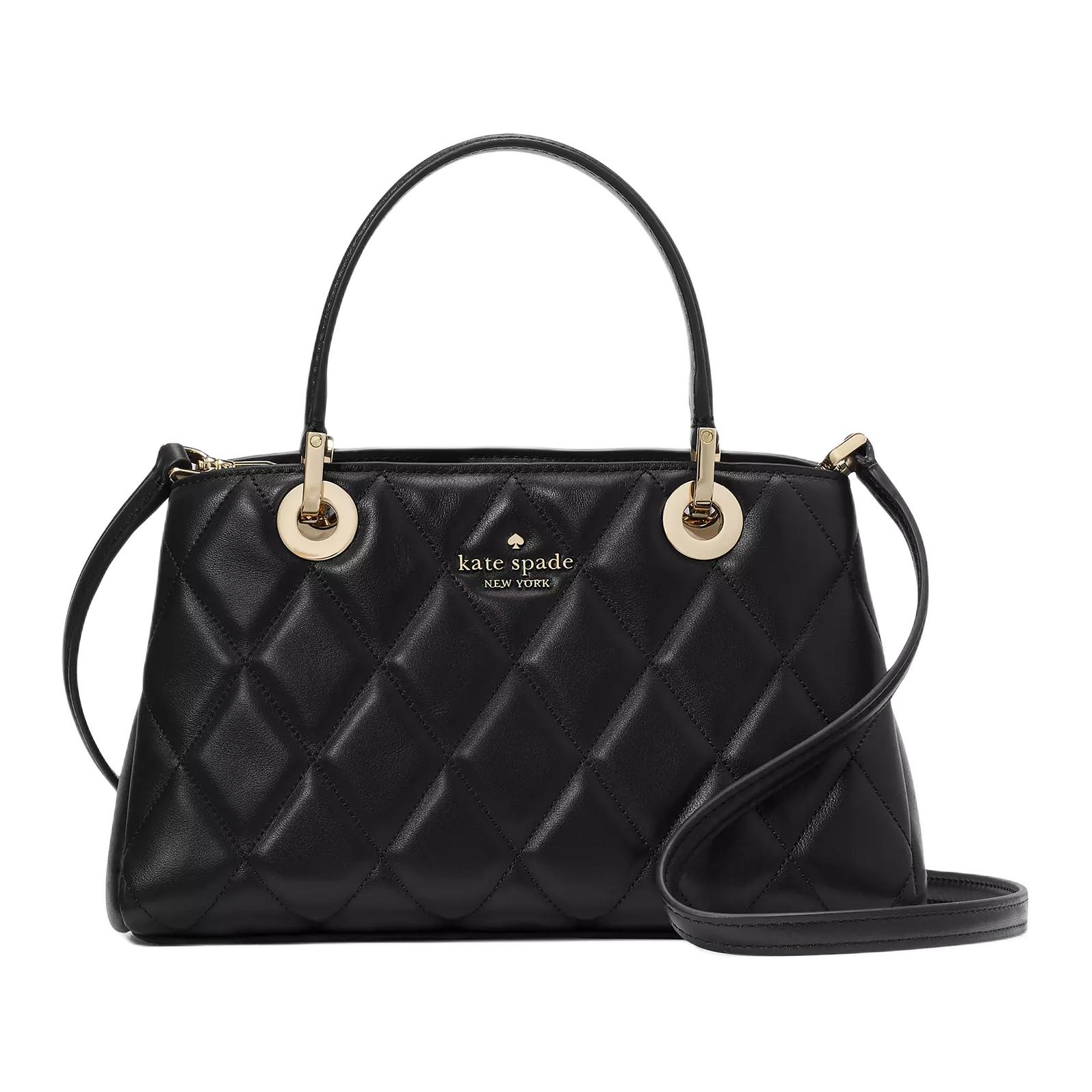 

Kate Spade Гладкая стеганая кожаная женская сумка маленького размера черная