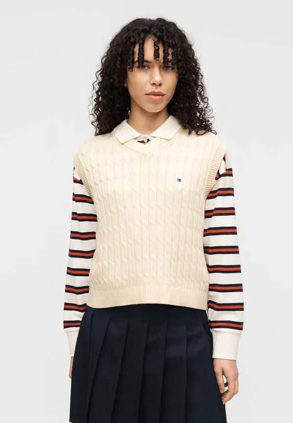 Вязаный свитер-жилет с v-образным вырезом и косами Tommy Hilfiger, Calico — фото 4