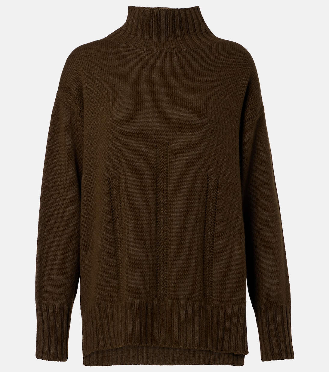 

Вязаный свитер из кашемира и хлопка с узором «вафля» Tom Ford, Military Green