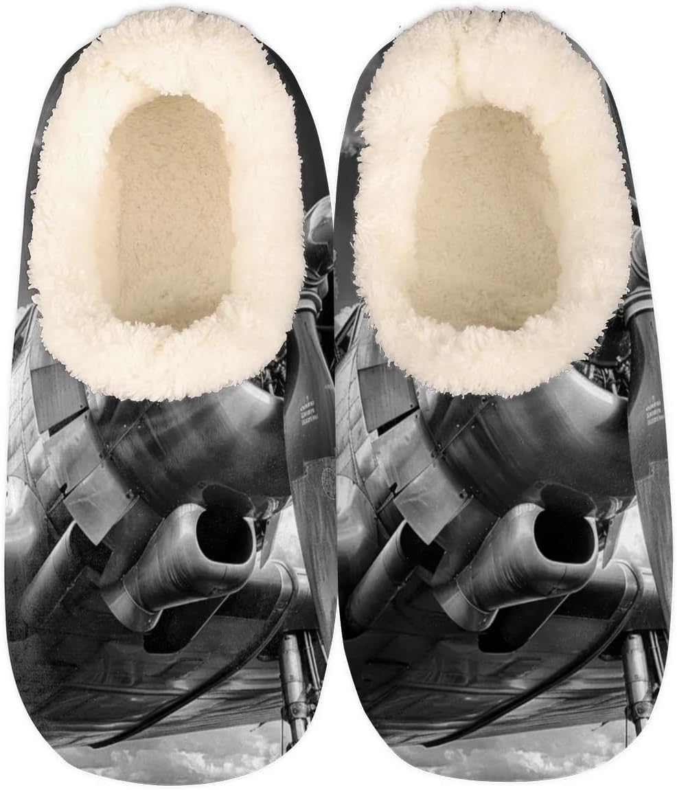 

Домашние тапочки с самолетами для женщин и мужчин, винтажные тапочки-носки с самолетами, мягкие, уютные, противоскользящие Yppahhhh, мультиколор