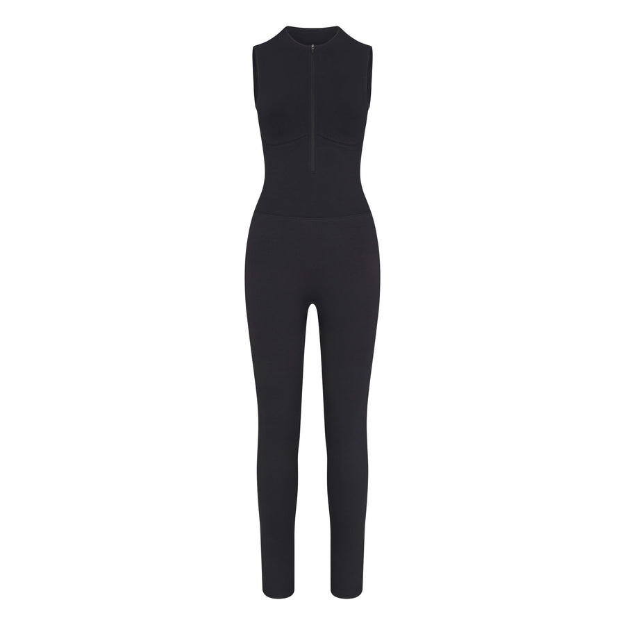 

Комбинезон с молнией спереди SKIMS Contour Nylon, цвет Onyx
