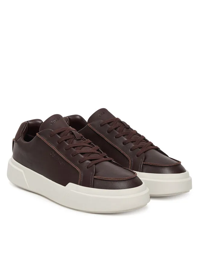 Calvin Klein Кроссовки Chunky Cupsole Lace Up Lth Pinch YM0YM01454 темно-красные — фото 2