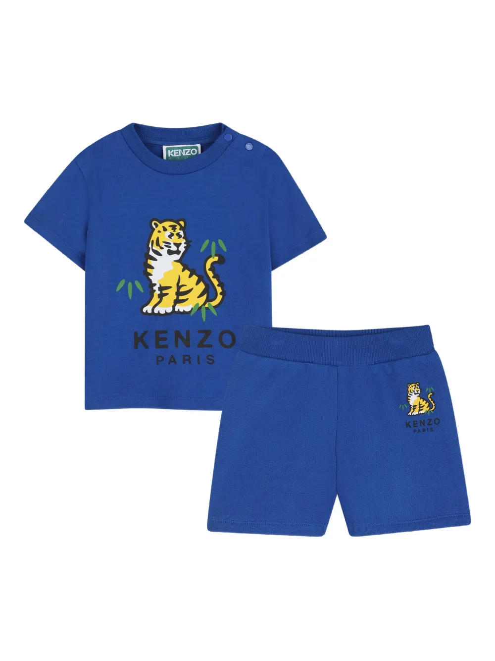 

Комплект из топа и шортов с принтом Tiger Kenzo Kids, синий
