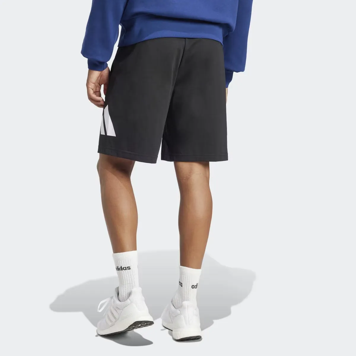 Мужские Essentials Большой Логотип Одинарный Джерси Шорты Adidas, чёрный — фото 2