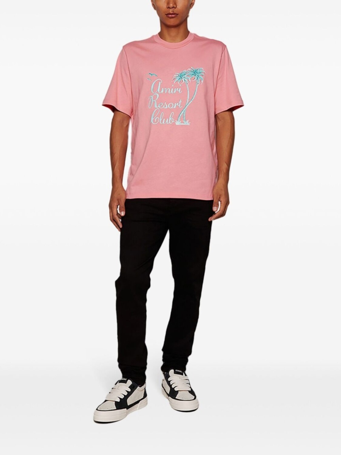 

AMIRI футболка Twisted Palms, розовый