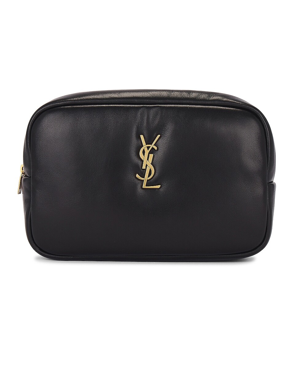 

Сумка Saint Laurent Cassandre Cosmetic Pouch, нуар, Бежевый, Сумка Saint Laurent Cassandre Cosmetic Pouch, нуар