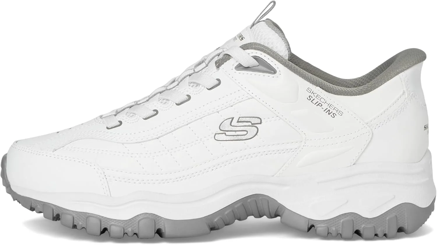 Мужские кроссовки Skechers, без шнурков: E'Lite Afterburn - прогулочная обувь Grill Corporal, белый/серый — фото 4