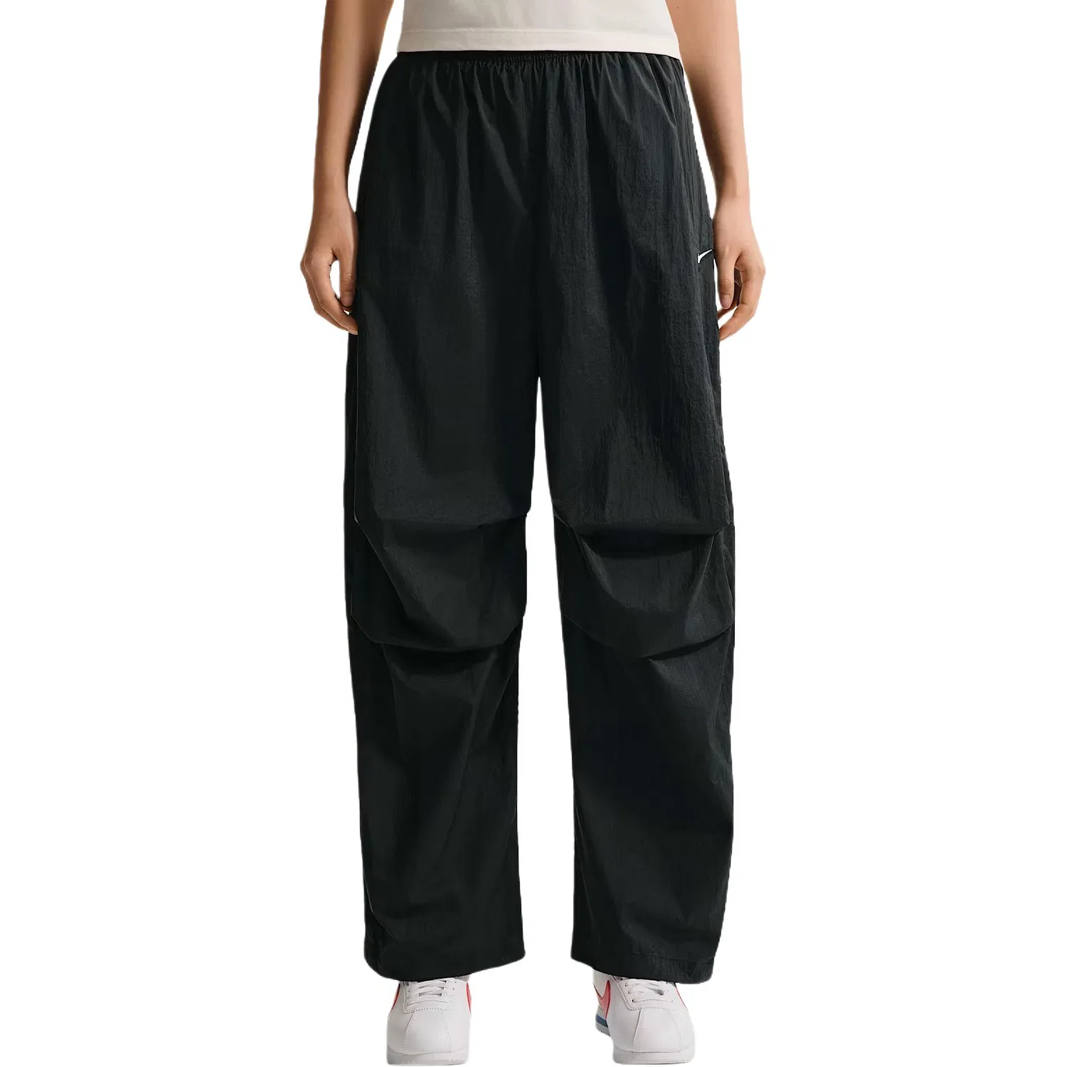 Спортивные штаны женские с завышенной талией легкие UV Sportswear Nike, Black/Sail White