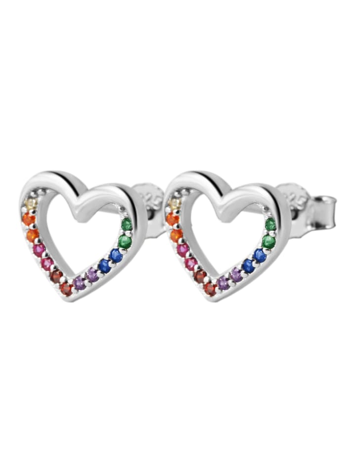 

Adeliás Женские серьги-гвоздики в форме сердца из серебра 925 пробы с кубическим цирконием, 8,5 см, различных цветов