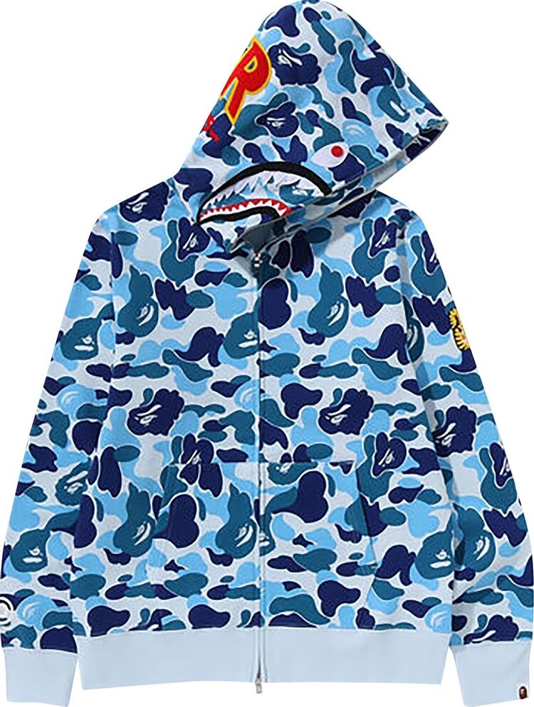 

Худи BAPE ABC Camo Shark Full Zip 'Blue', синий