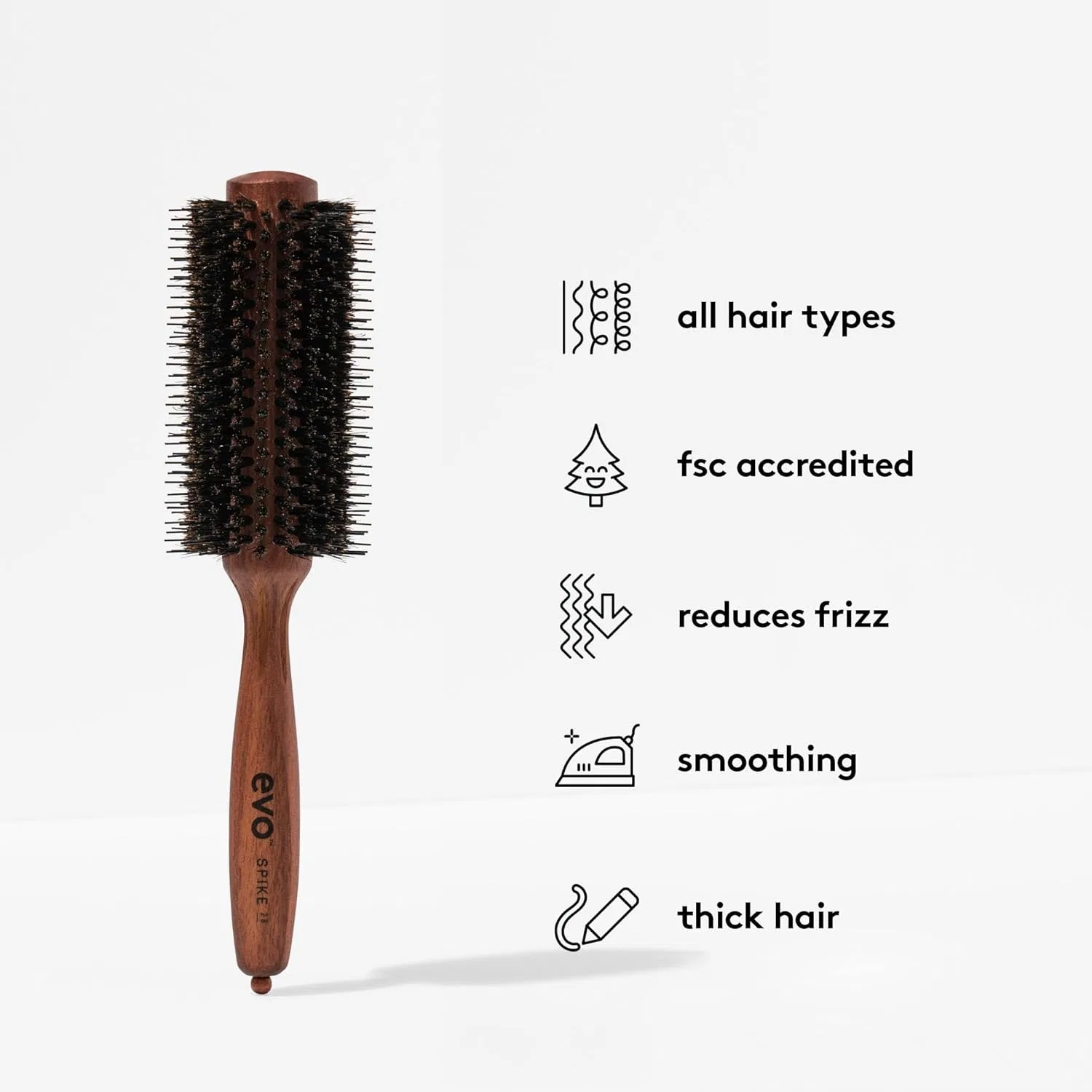 Радиальная щетка для укладки Spike Nylon Pin Bristle от Evo Evo — фото 2