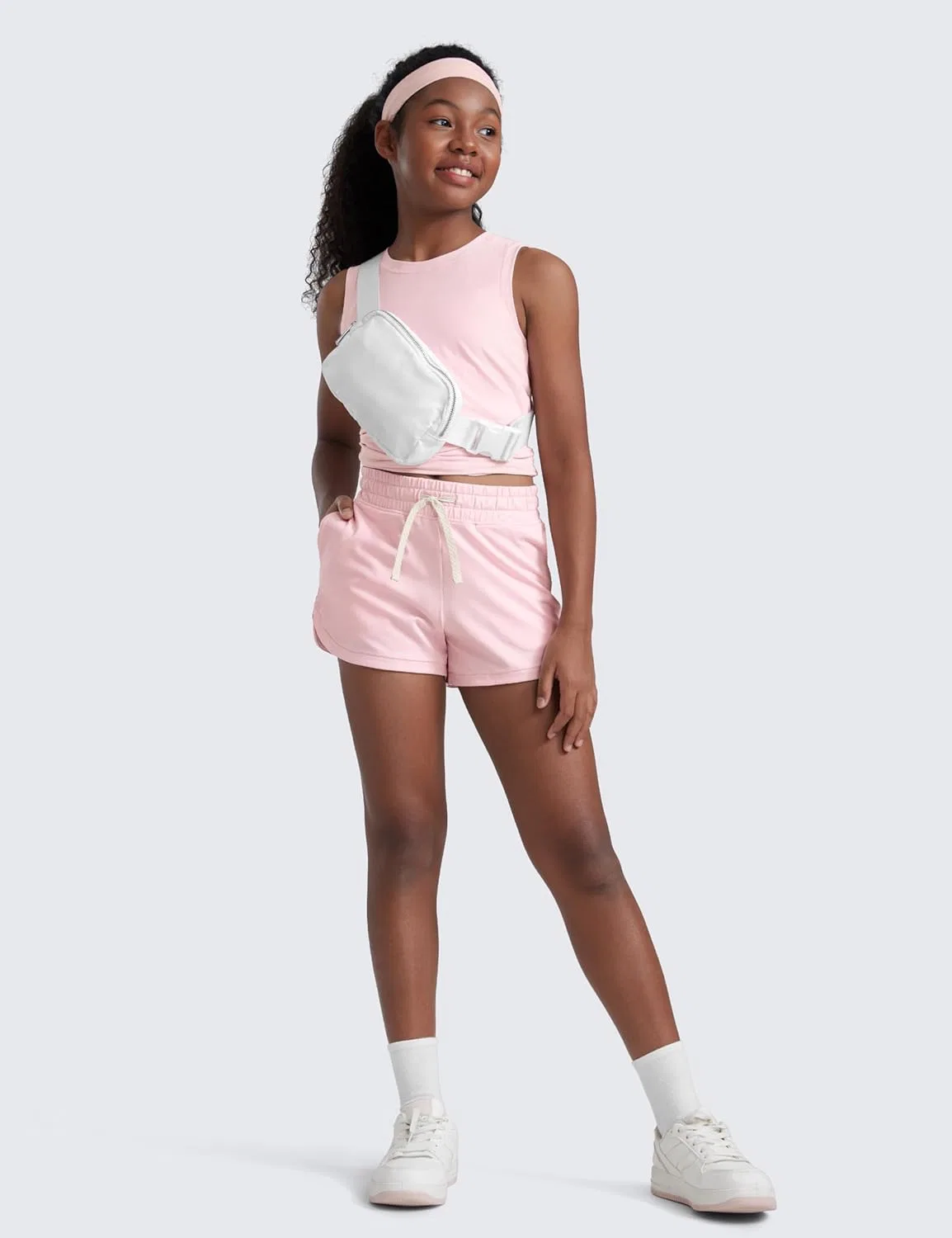 Шорты для девочек Cloud Jersey, CRZ YOGA, Strawberry Pink — фото 2