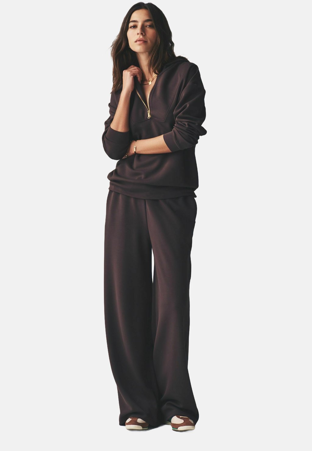 

Спортивные штаны OVERSIZED ZIP THROUGH SET - Hoodie THE SET, коричневый