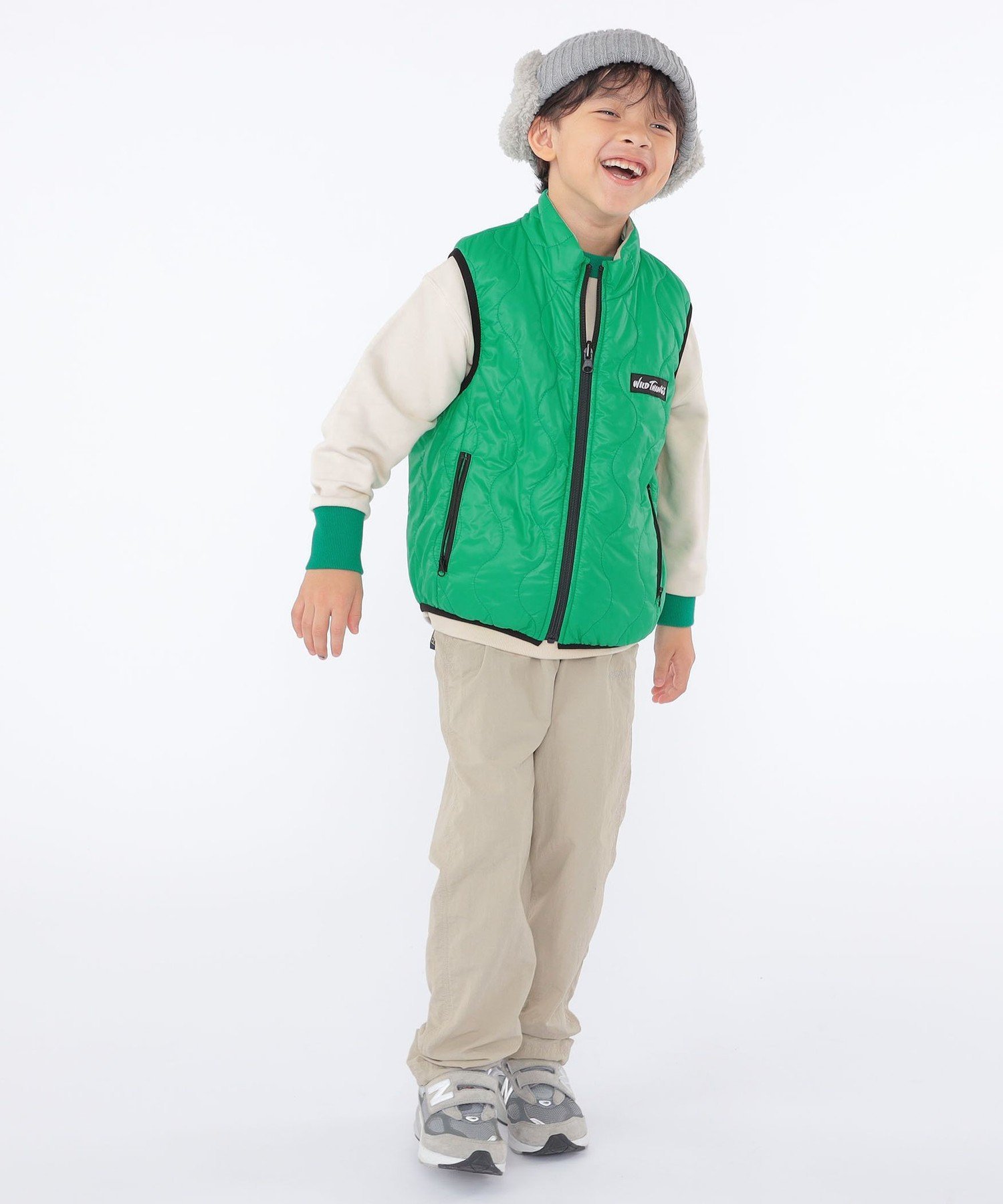 WILD THINGS: 100~125 см / Двусторонний жилет Ships Kids, green — фото 4