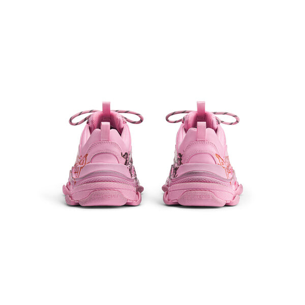 Кроссовки triple s diy metal 'pink black red' Balenciaga, розовый — фото 4