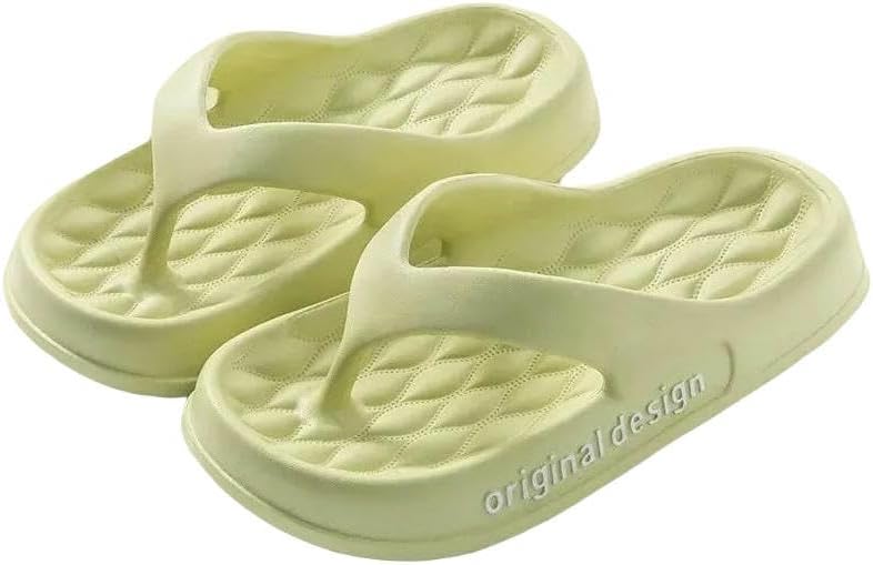 

Тапочки DMMWCX для женщин с толстой подошвой и противоскользящей поверхностью, однотонные домашние шлепанцы для ванной, зеленый