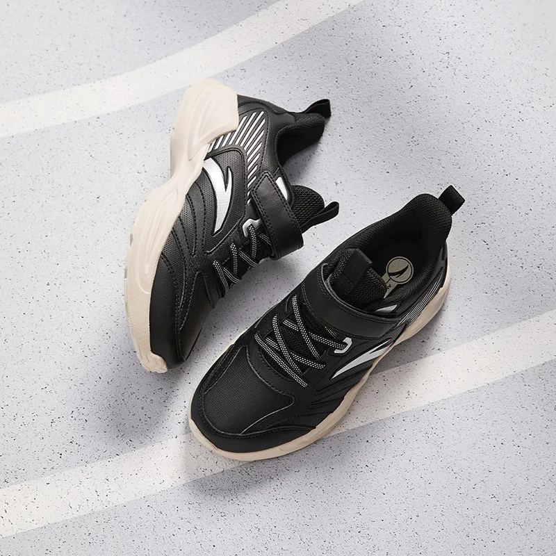 Antakids Легкие амортизирующие низкие детские кроссовки для бега black/silver — фото 4