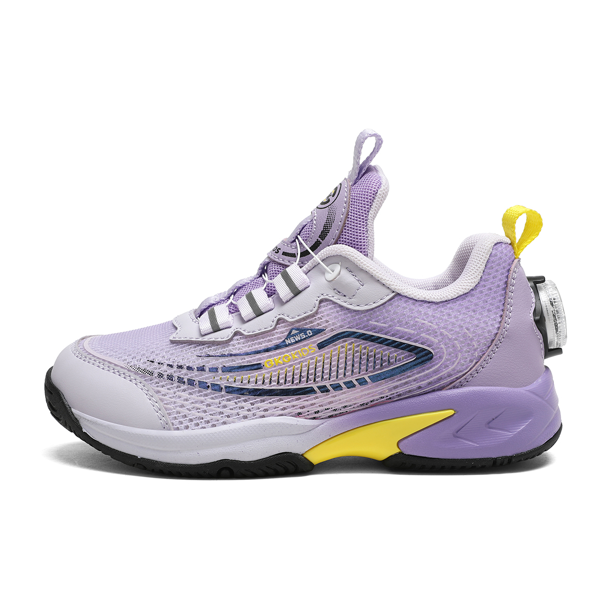 

Износостойкие дышащие легкие амортизирующие детские беговые кроссовки Kids' BKG, фиолетовый/желтый