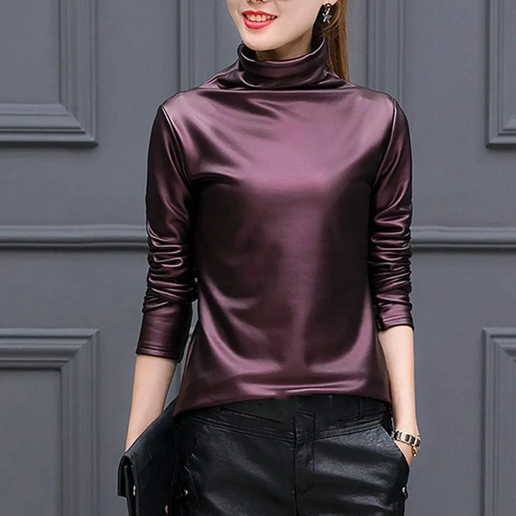 Блуза длинный рукав, женская, Casual, бордовый — фото 2