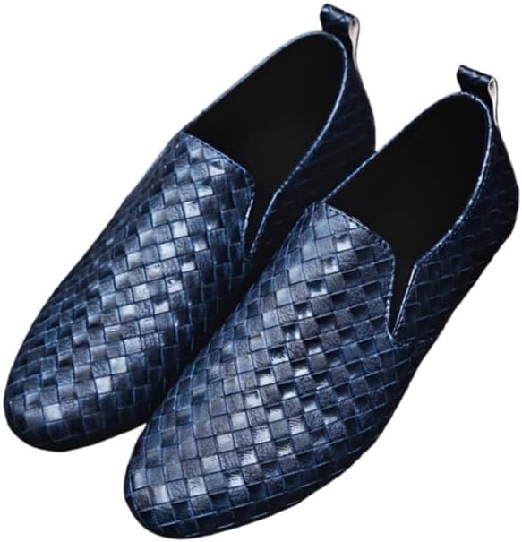 

Мужские низкие туфли без шнурков - глянцевый черный - похожие на повседневные и формальные мокасины с эластичным входом, мягкая подкладка для комфорта - для ношения в любое время года (как тапочки) для бизнеса и офиса Minlaidian