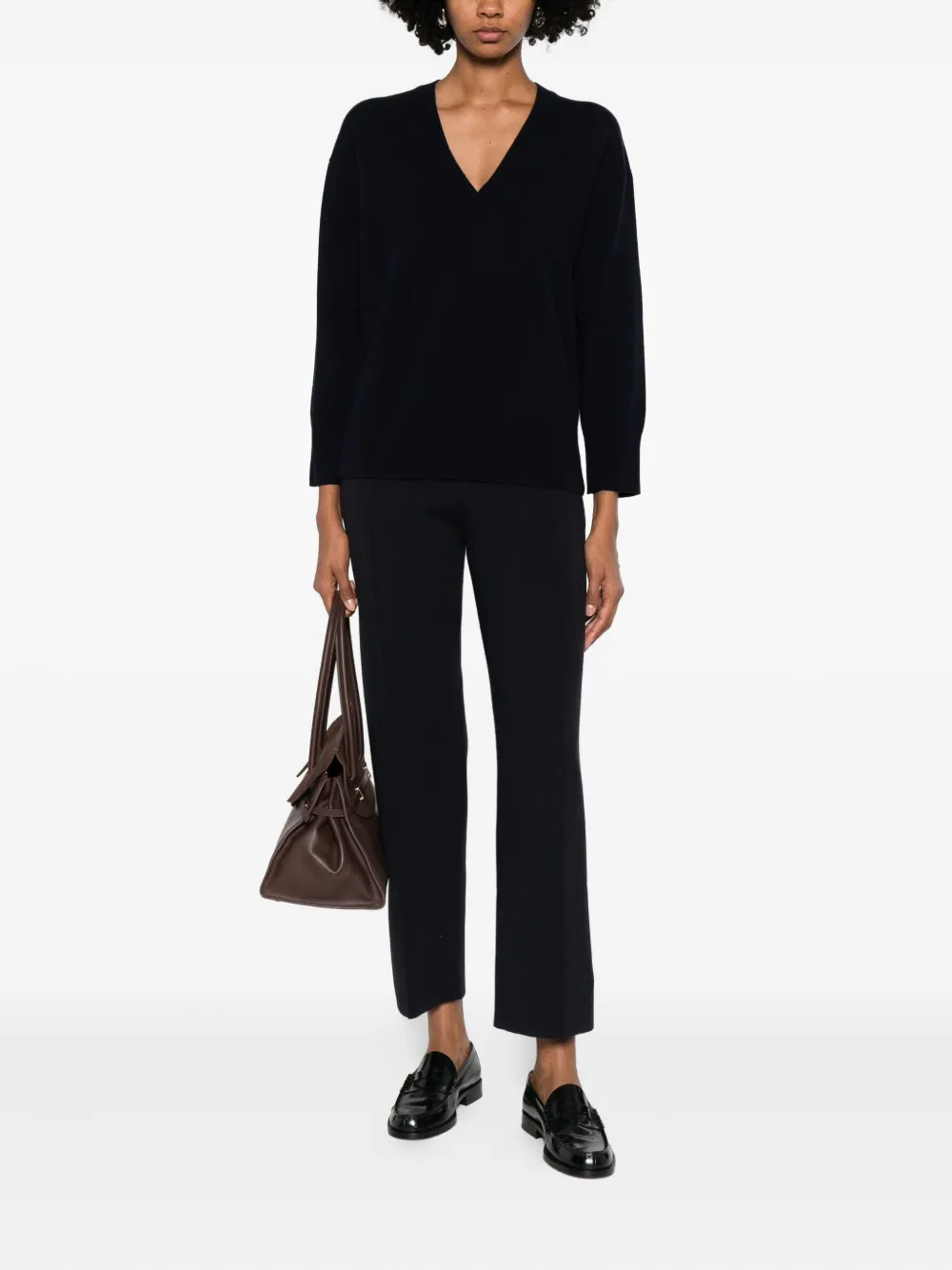 Брюки с высокой талией и прямыми штанинами Max Mara, черный — фото 2