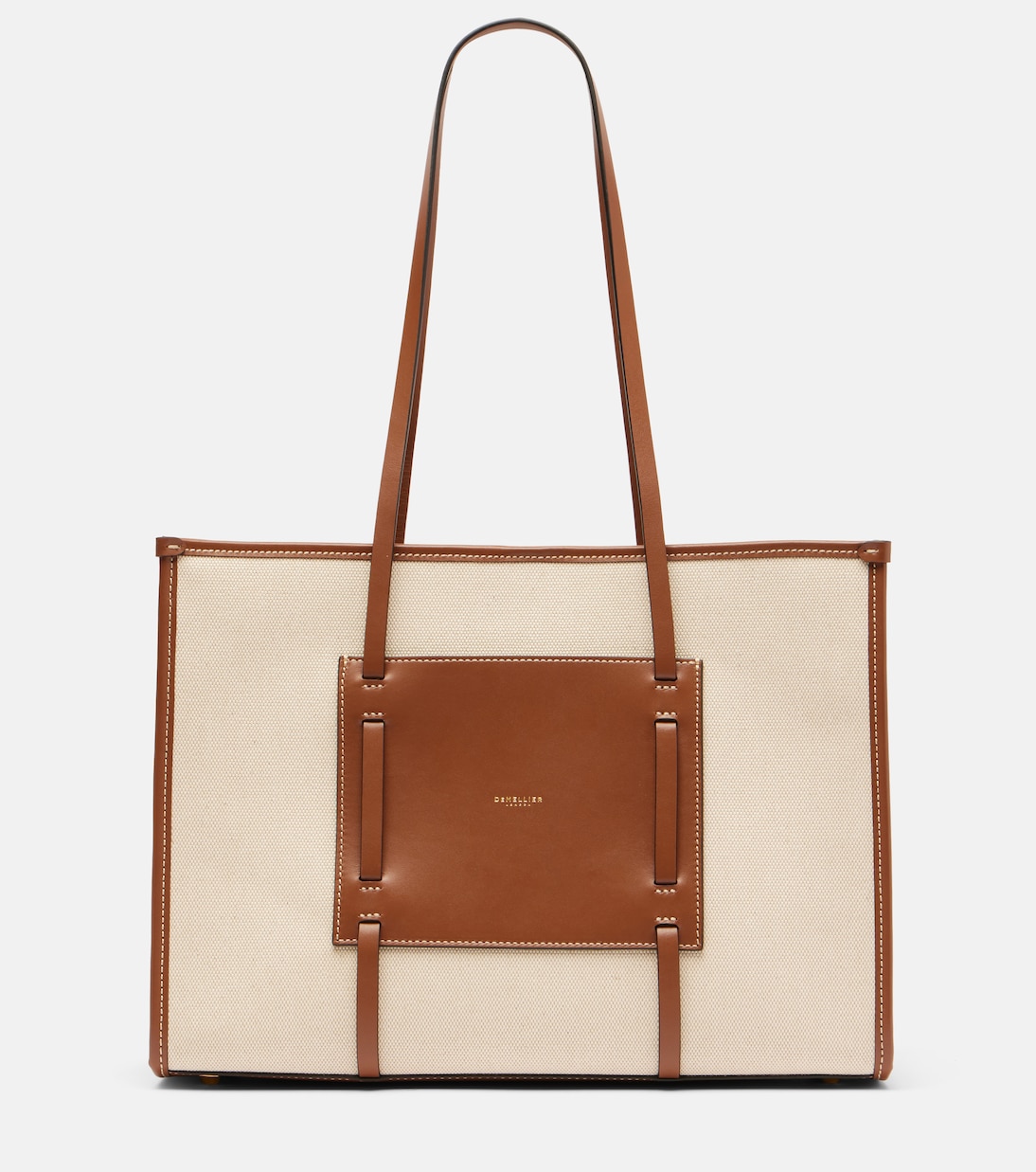 

Сумка-шоппер из ткани с кожаными деталями Capri DeMellier, Salt Tan