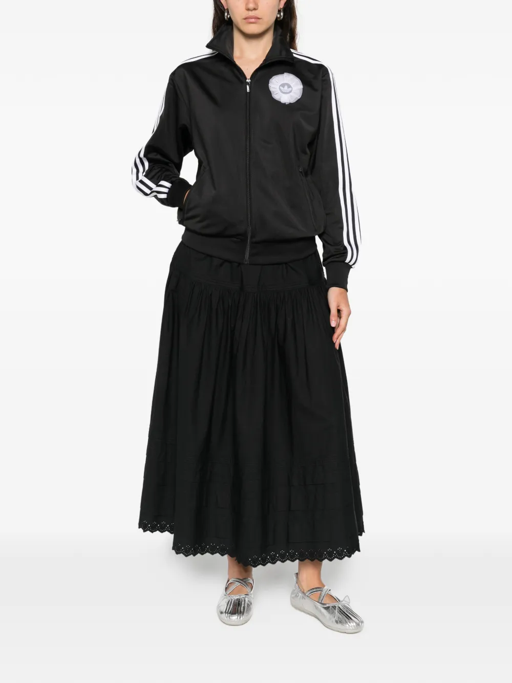 Толстовка на молнии с полосатыми деталями Adidas, черный — фото 2