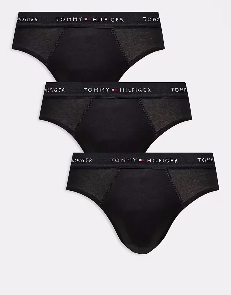 

Фирменные хлопковые трусы Tommy Hilfiger Essentials, 3 пары, черного цвета