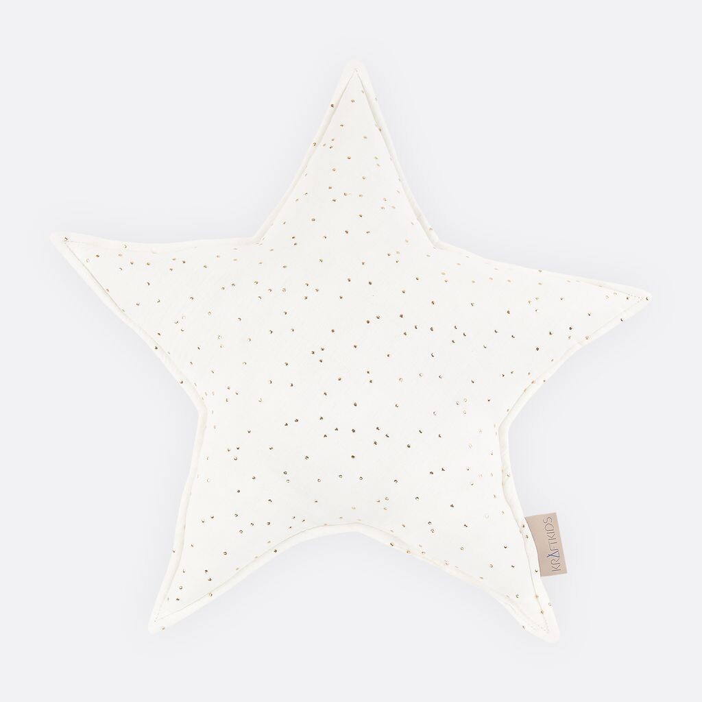 

Подушка KraftKids Star из муслина с золотыми точками на белом