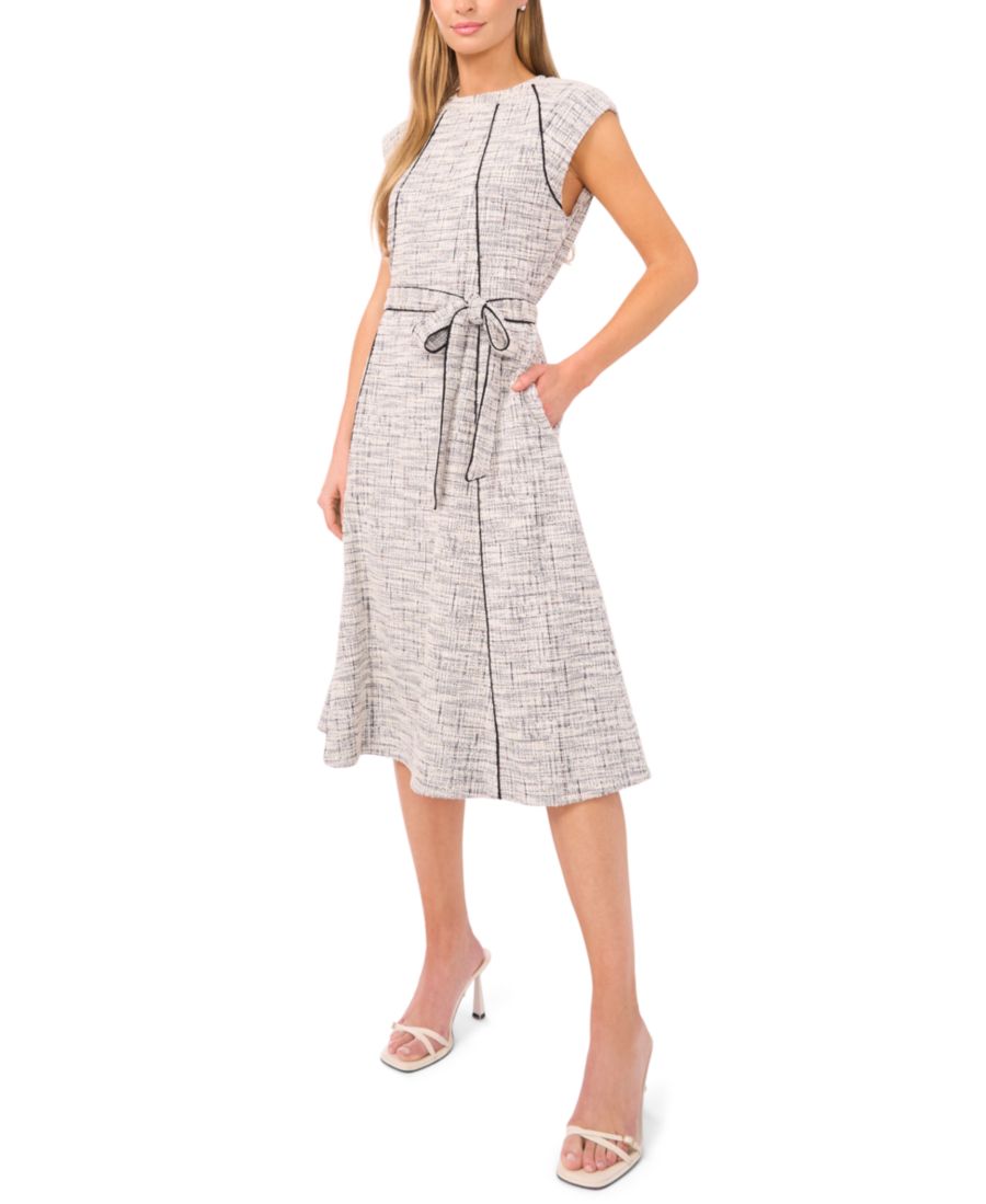 

Женское трикотажное платье с короткими рукавами и круглым вырезом MSK, Bright White