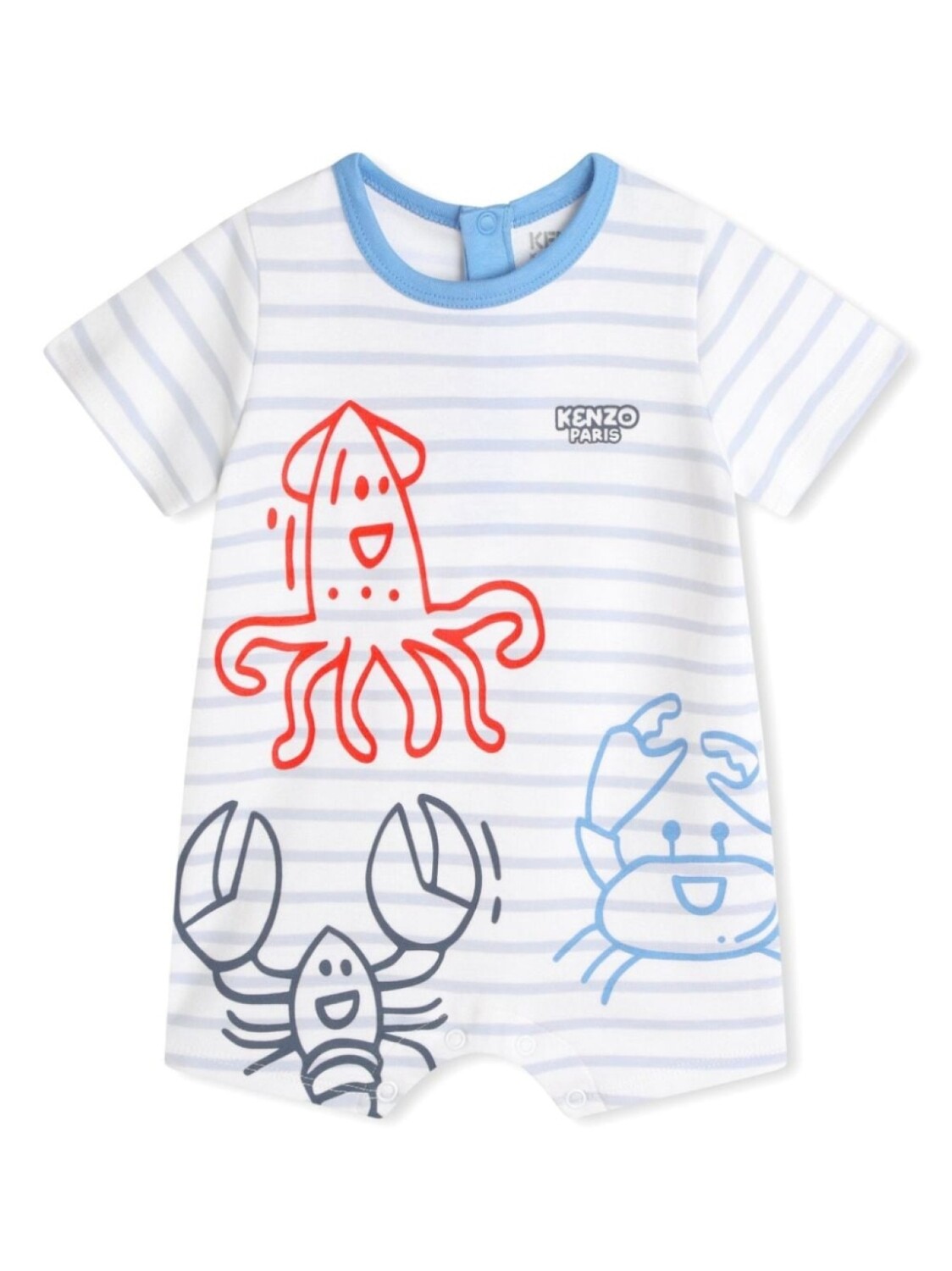 

Kenzo Kids полосатое боди с графичным принтом, белый