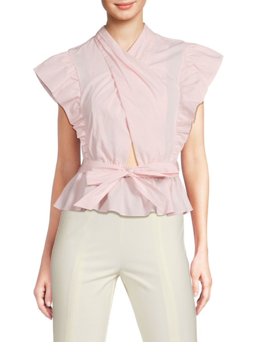 

Топ-халат Brynn с оборками Derek Lam 10 Crosby, цвет Primrose