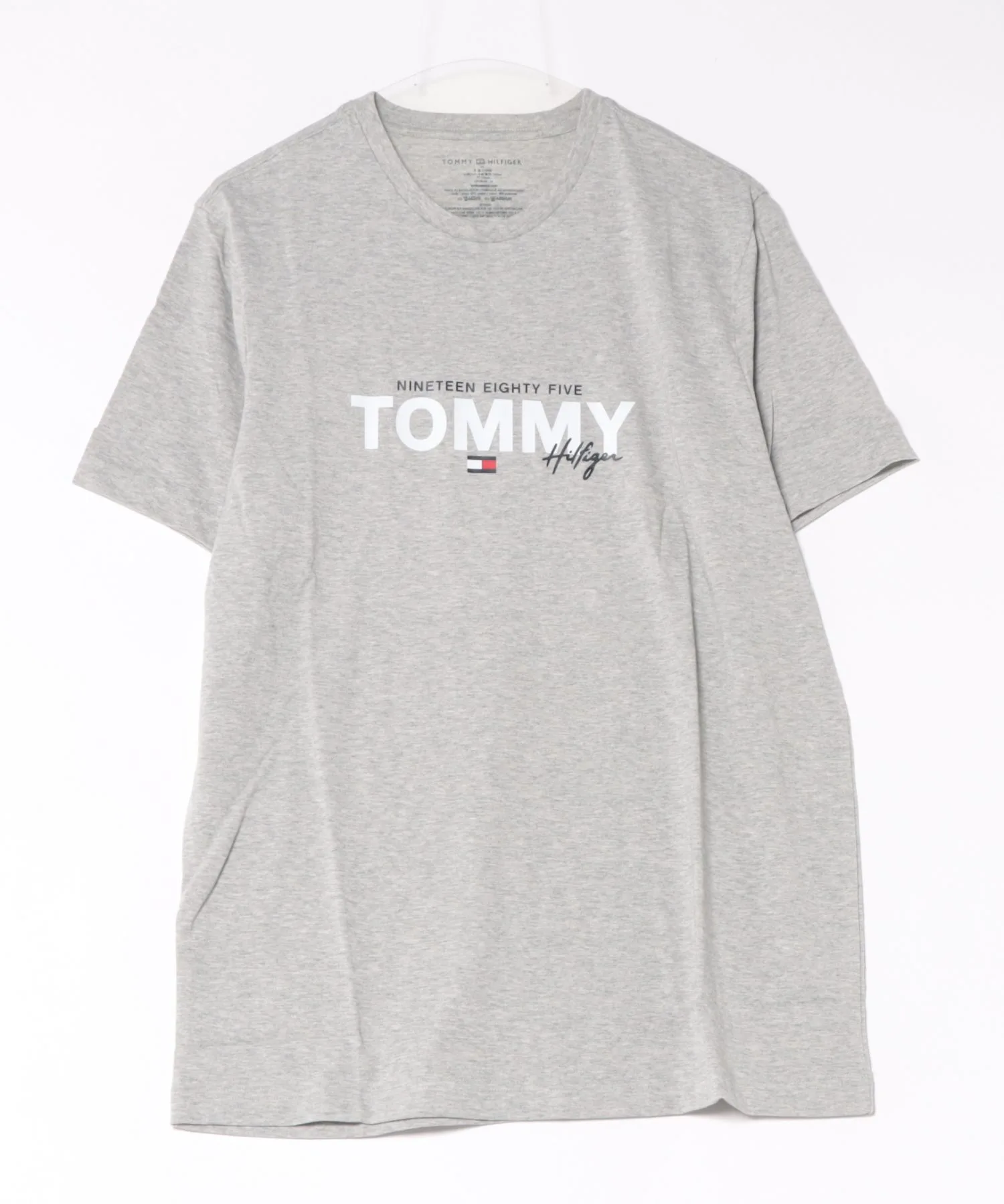 Унисекс футболка с логотипом TOMMY HILFIGER серого цвета