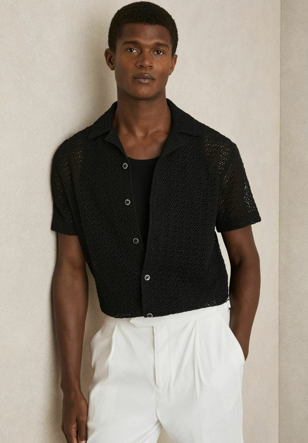 

Рубашка REGULAR FIT-STERLING CUBAN-COLLAR Reiss, черный
