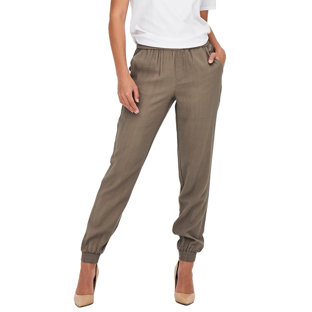 

Брюки Only Kelda Emery Mid Waist Pull-Up, коричневый